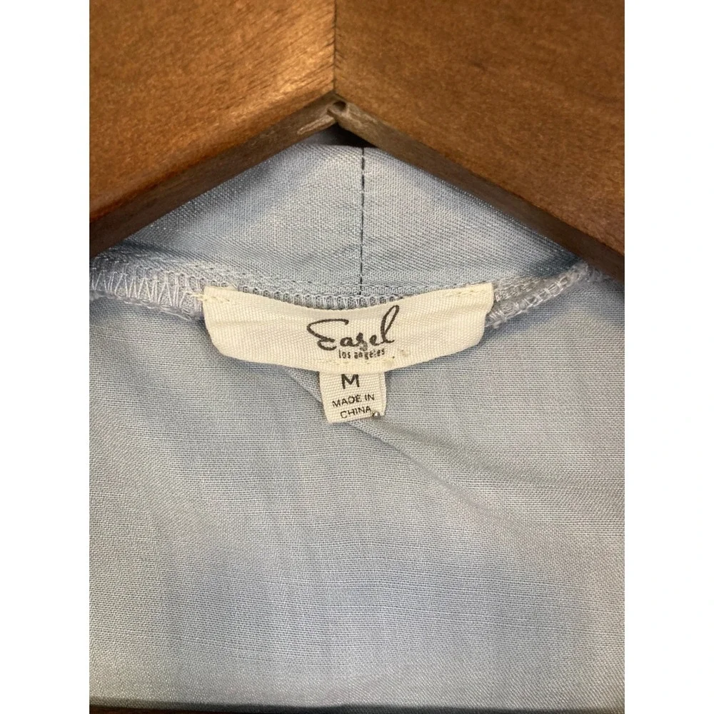 Easel Los Angeles Blue Tencel Kimono Cardigan‎ Open Front Dolman Sleeve Medium - Picture 3 of 8